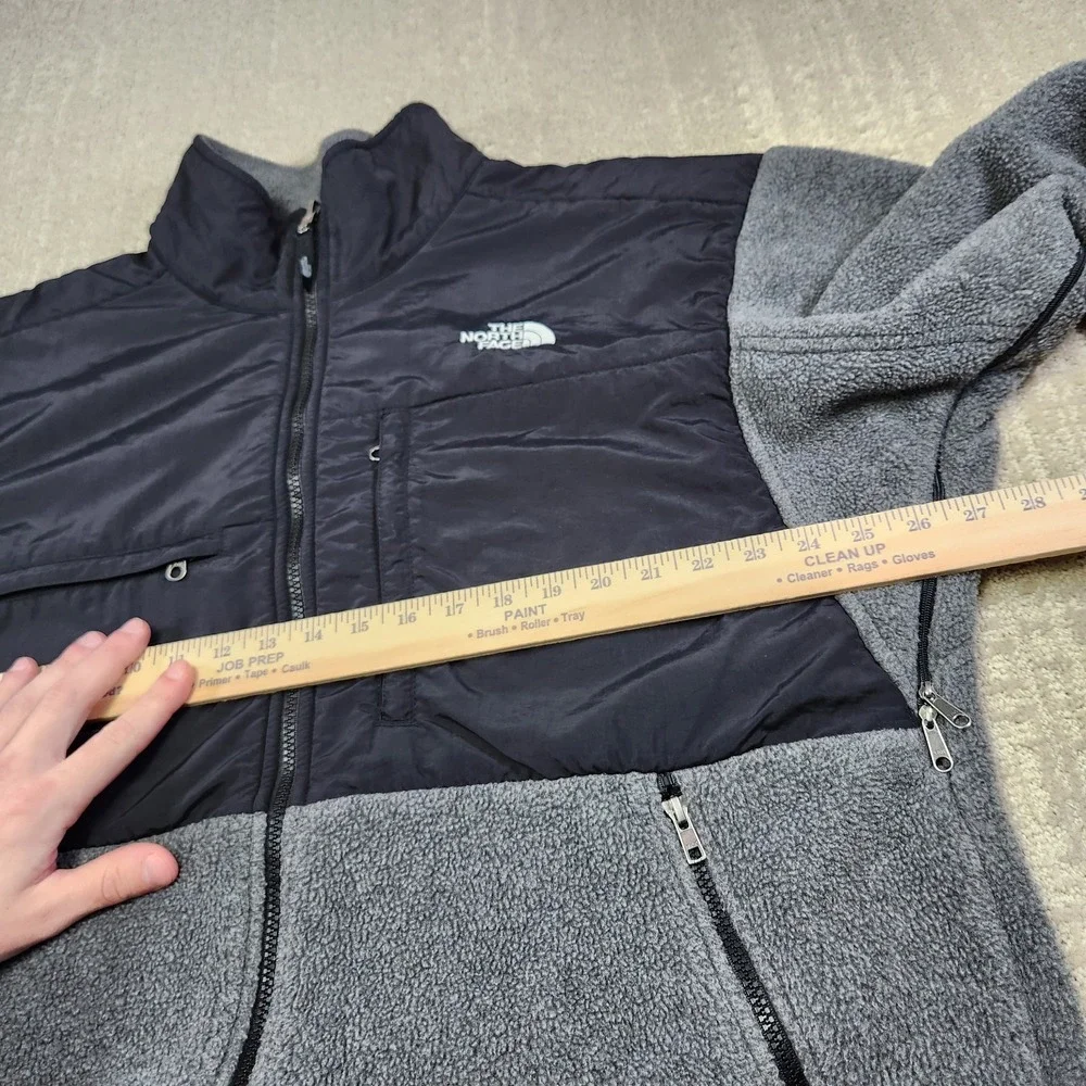 The North Face Denali Jacket Men Medium Polortec Heavy Fleece Gray Black